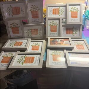 White and Brown Photo Frame Set